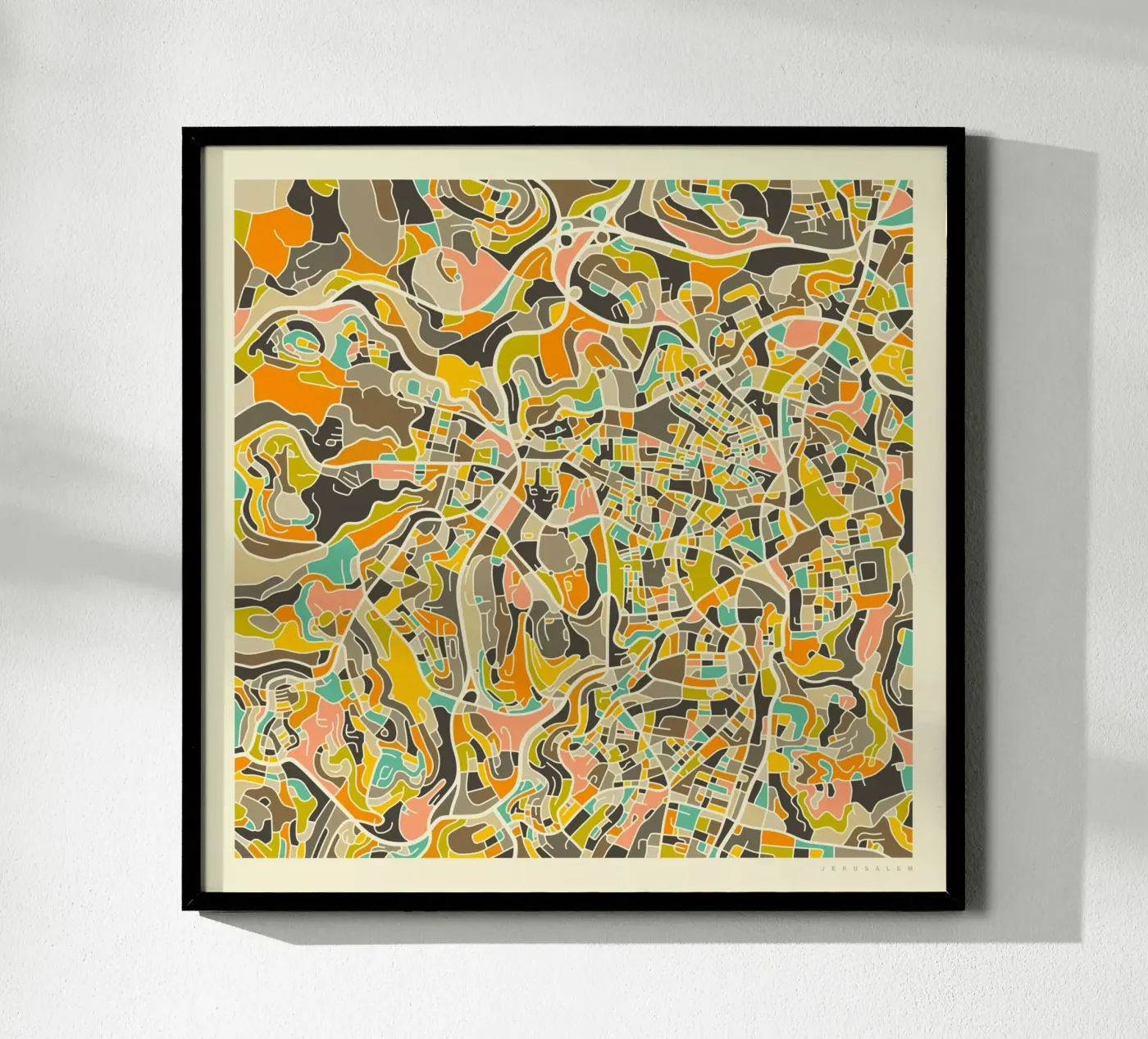 Jerusalem Map poster de Jazzberry Blue