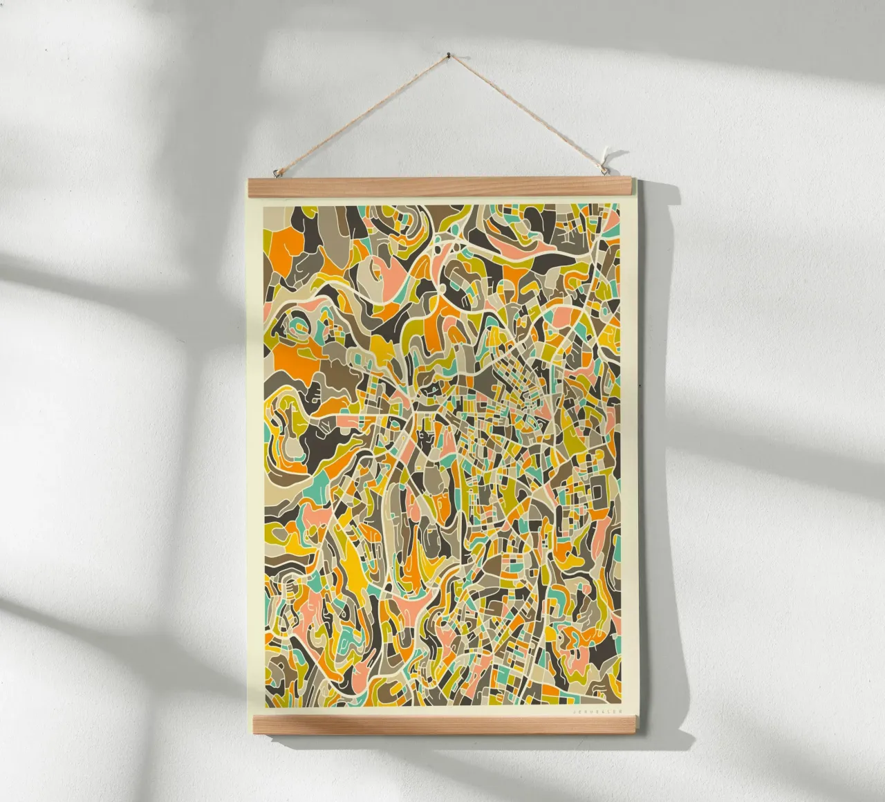 Mappa di Gerusalemme carta hahnemühle da Jazzberry Blue