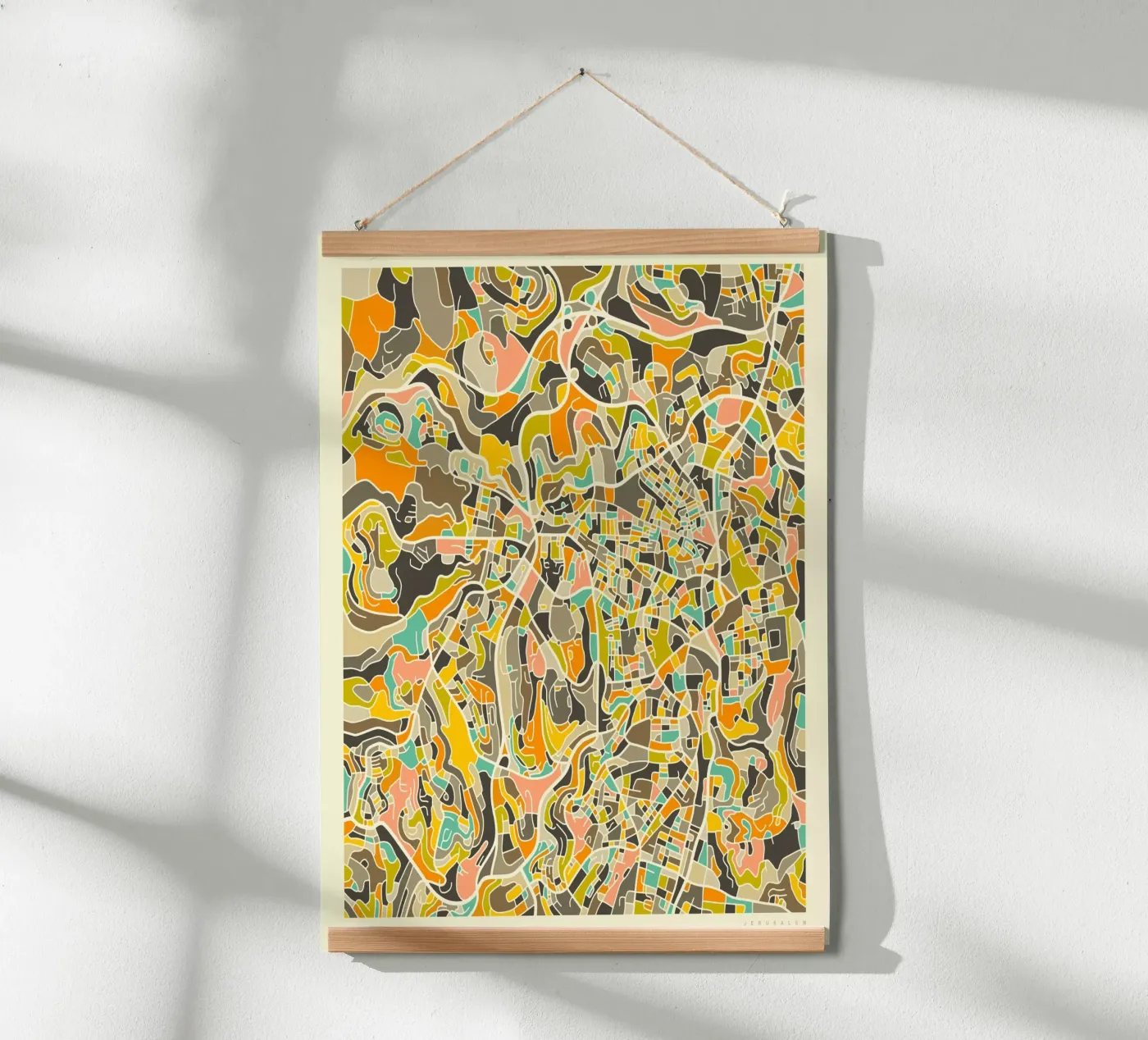 Jerusalem Map poster de Jazzberry Blue