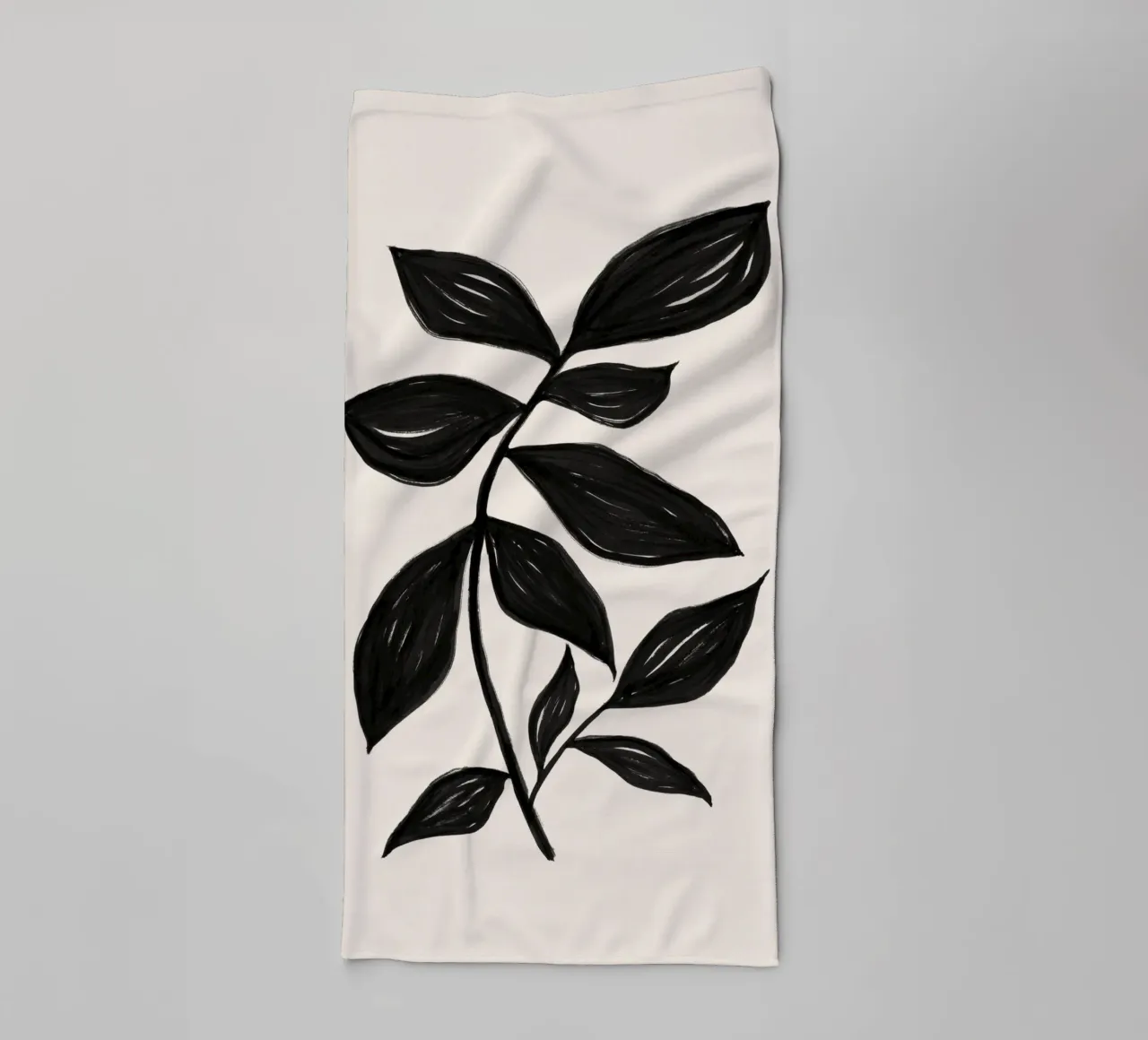 Minimalist Black Botanical Art Print - Leaf Study 2 towel by kookiepixel