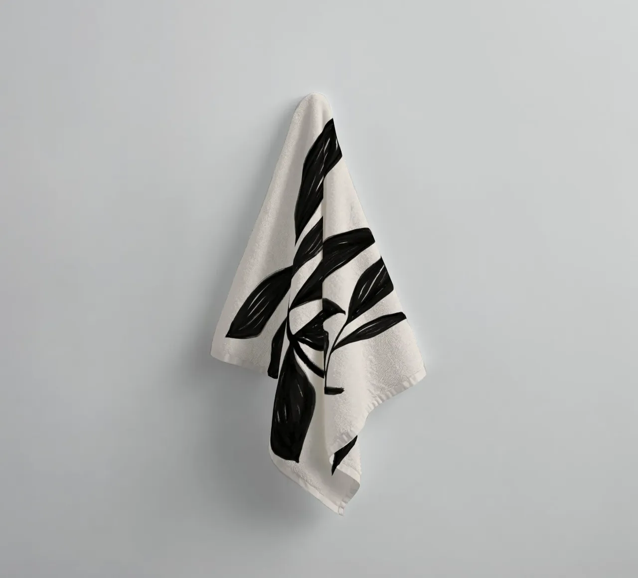Minimalist Black Botanical Art Print - Leaf Study 2 towel by kookiepixel