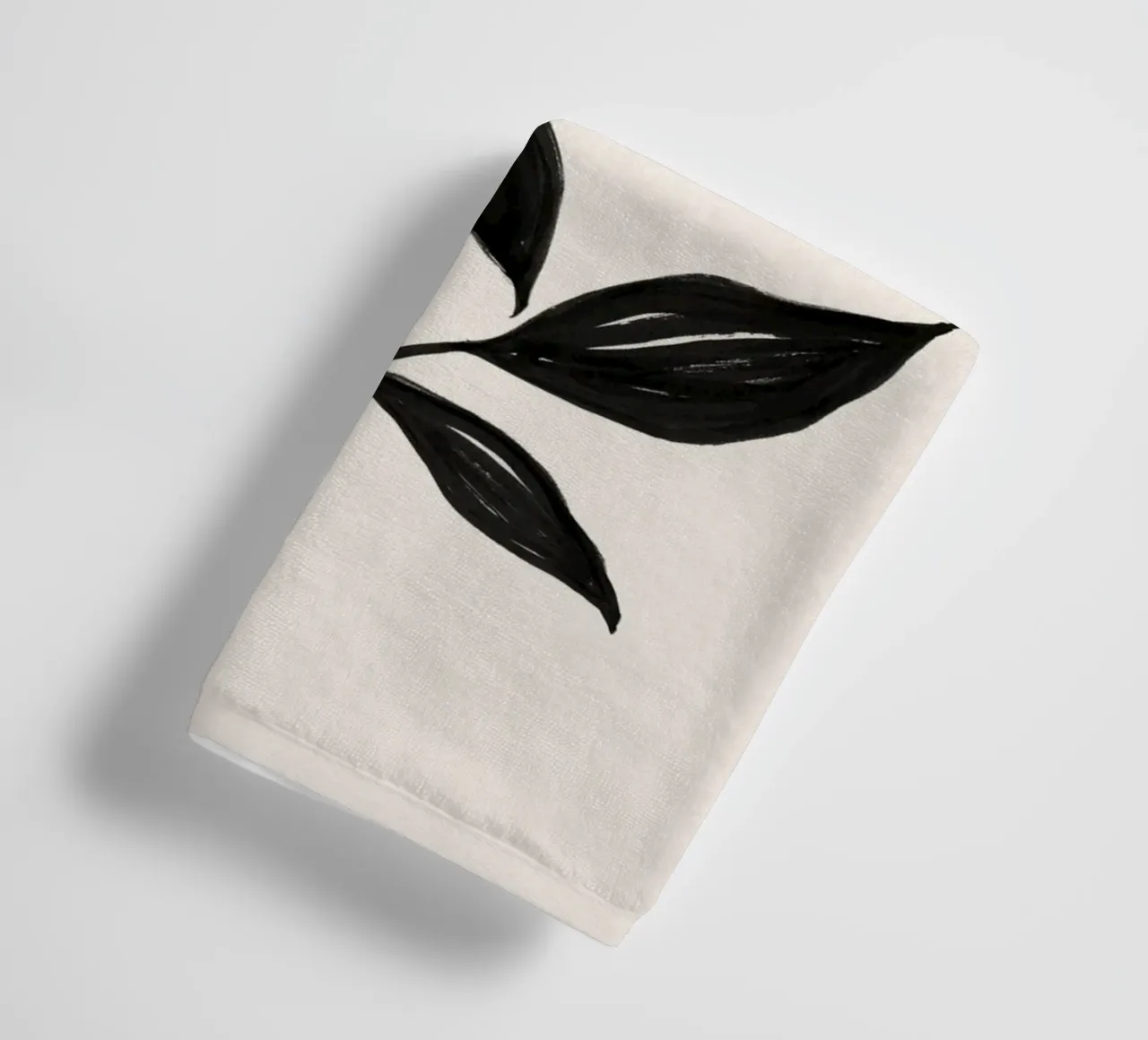 Minimalist Black Botanical Art Print - Leaf Study 2 towel by kookiepixel