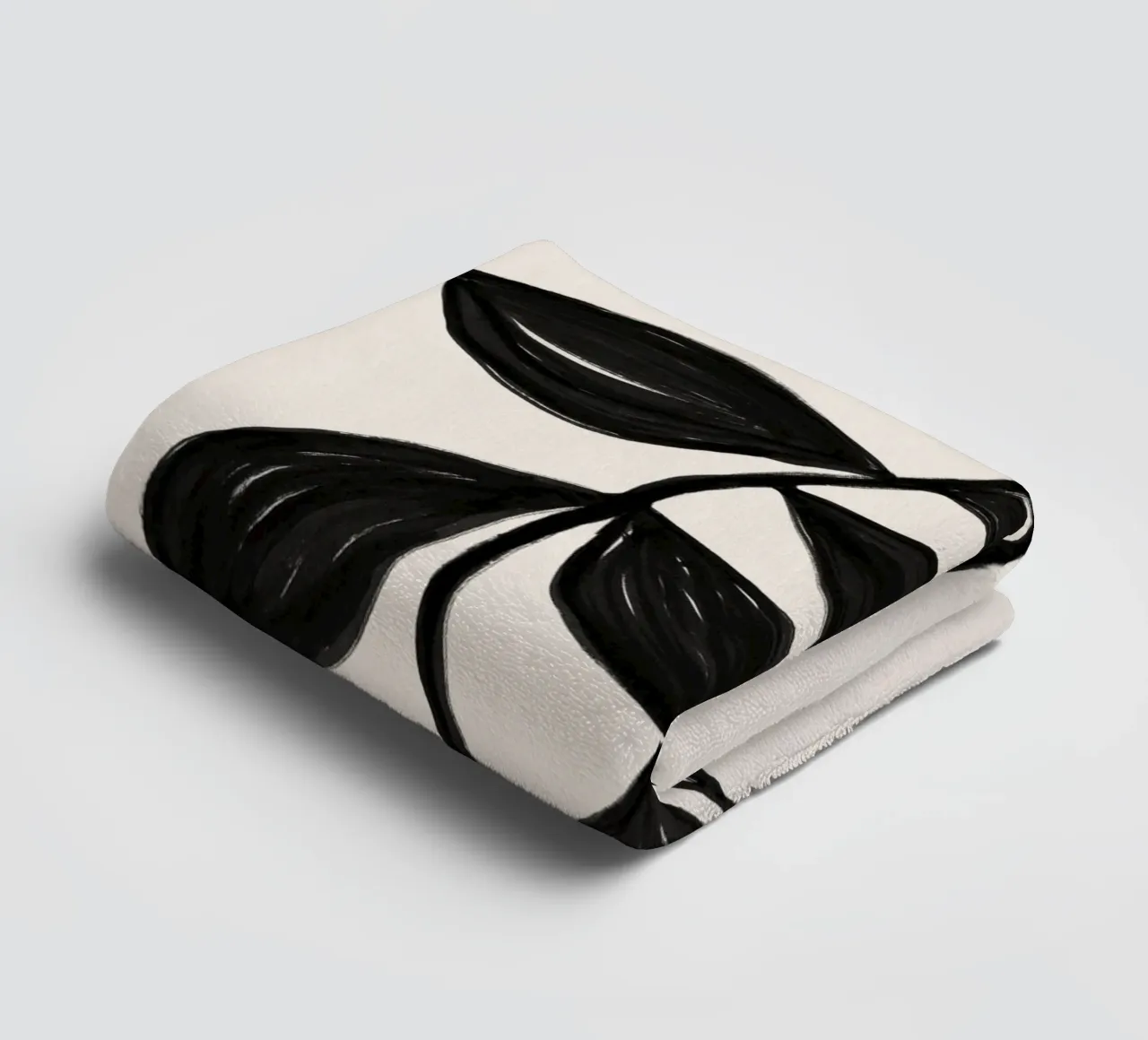 Minimalist Black Botanical Art Print - Leaf Study 2 towel by kookiepixel