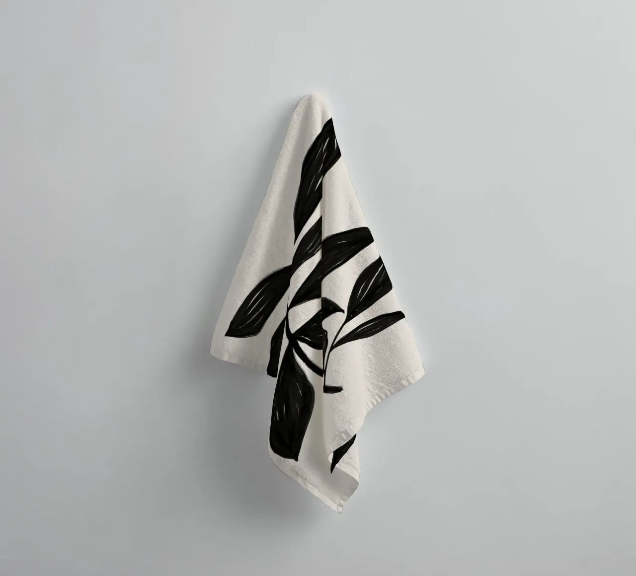 Minimalist Black Botanical Art Print - Leaf Study 2 towel by kookiepixel