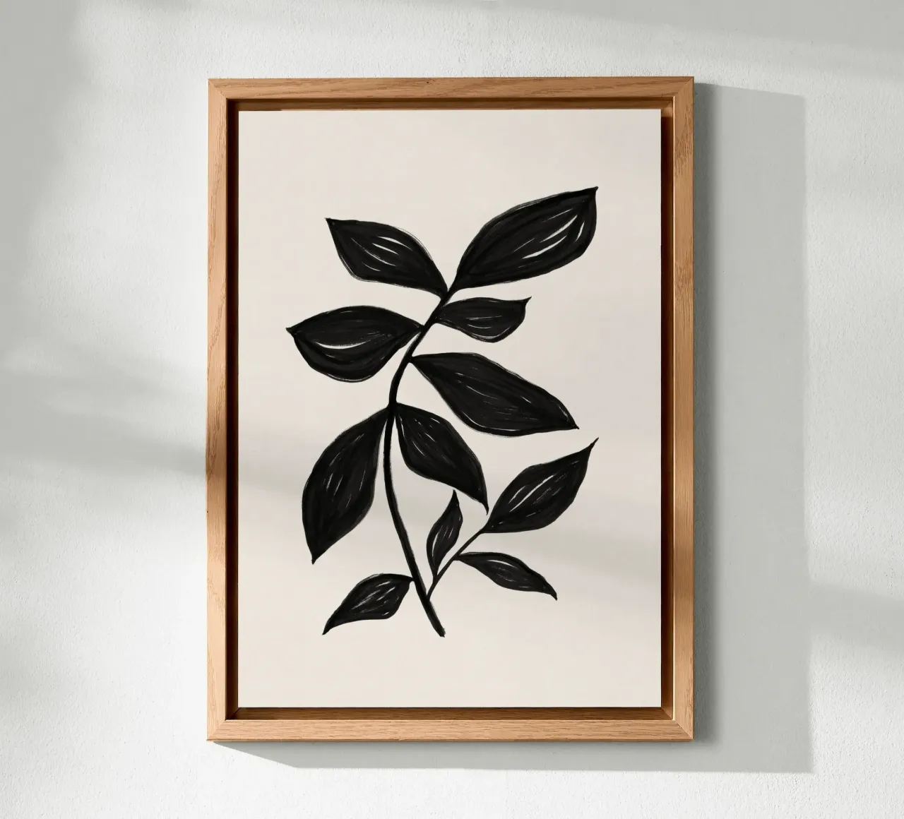 Stampa botanica nera minimalista - Studio di foglie 2 alluminio dibond da kookiepixel