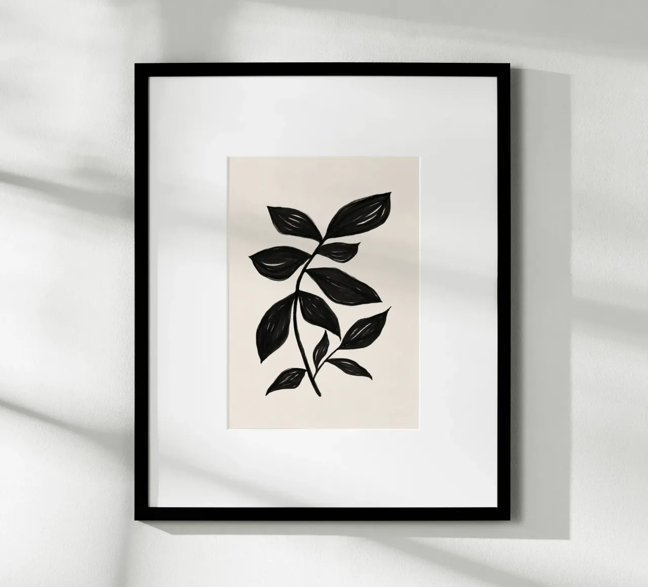 Stampa botanica nera minimalista - Studio di foglie 2 poster da kookiepixel