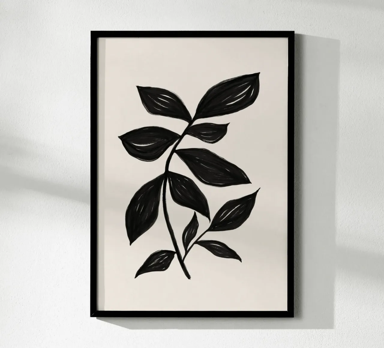 Stampa botanica nera minimalista - Studio di foglie 2 poster da kookiepixel