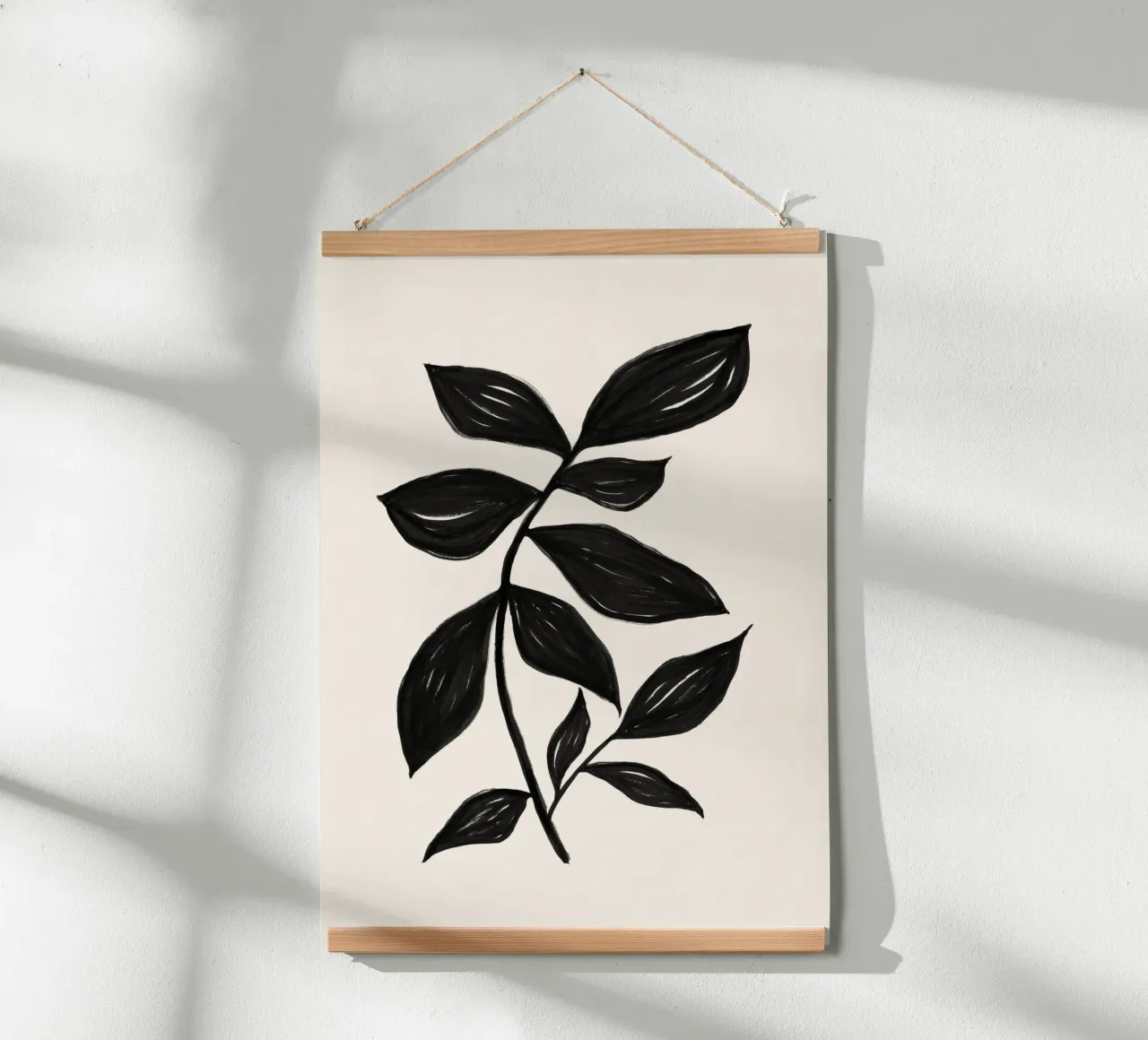 Stampa botanica nera minimalista - Studio di foglie 2 poster da kookiepixel