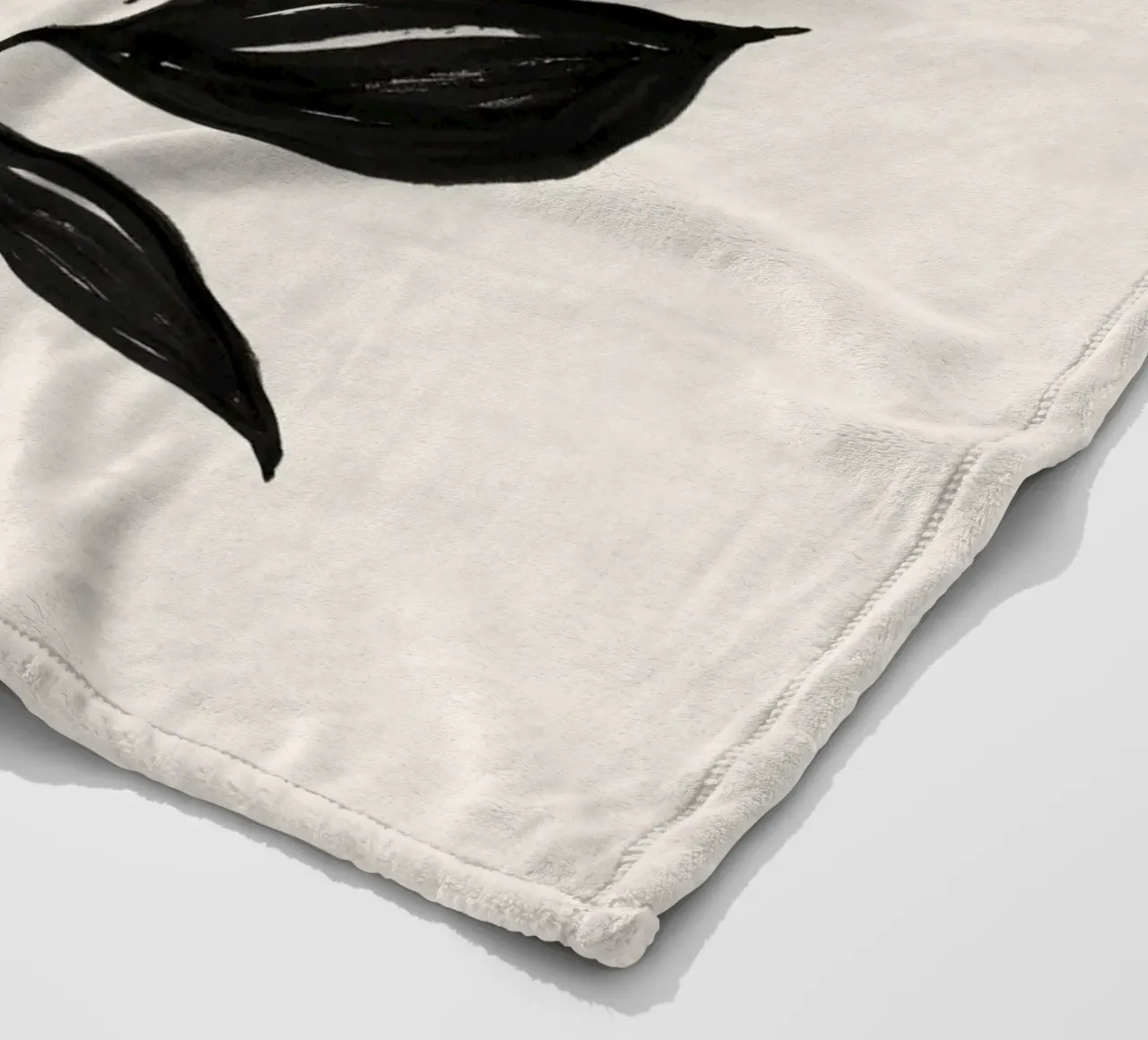 Minimalist Black Botanical Art Print - Leaf Study 2 fleece blanket by kookiepixel
