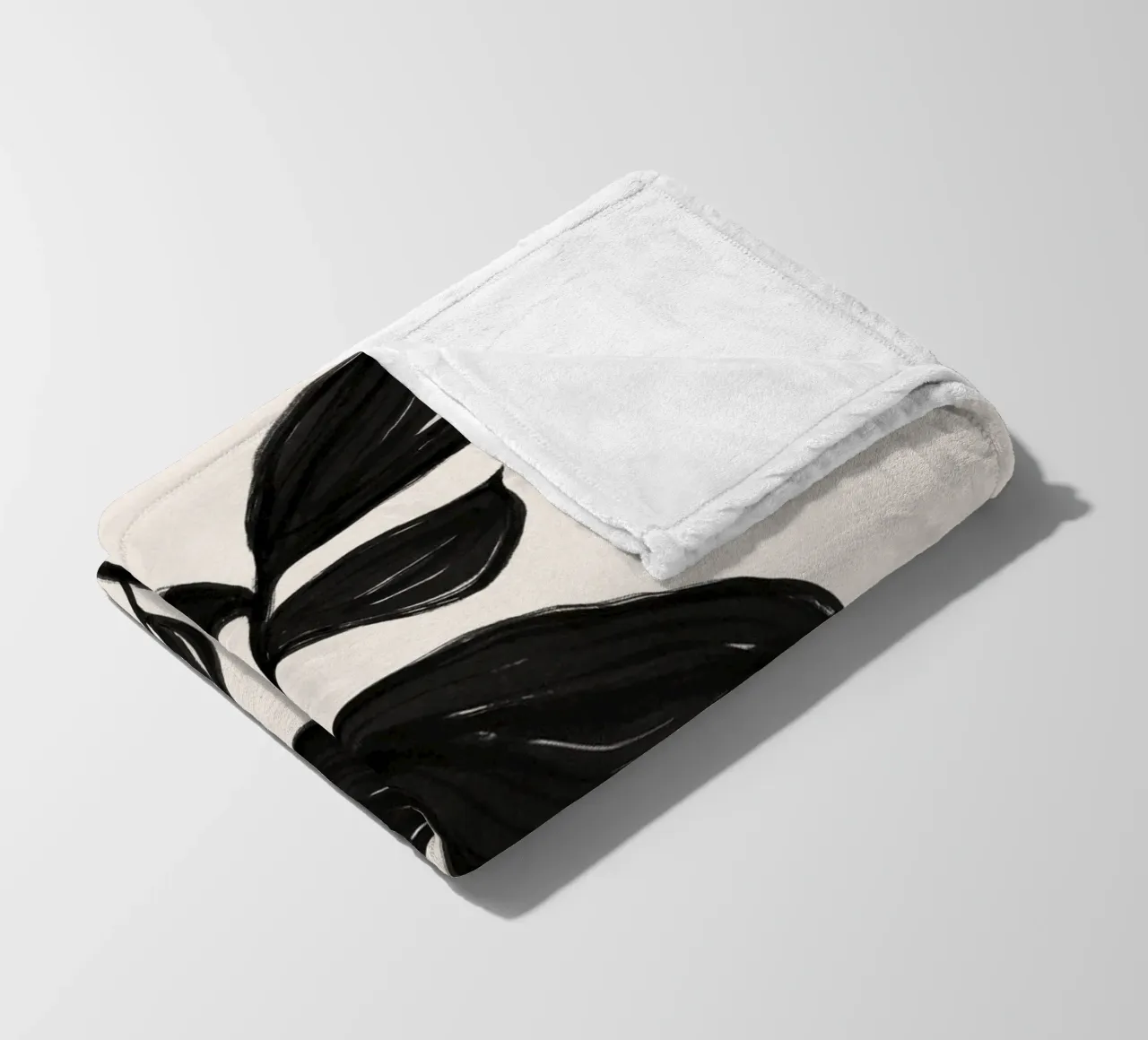 Minimalist Black Botanical Art Print - Leaf Study 2 fleece blanket by kookiepixel