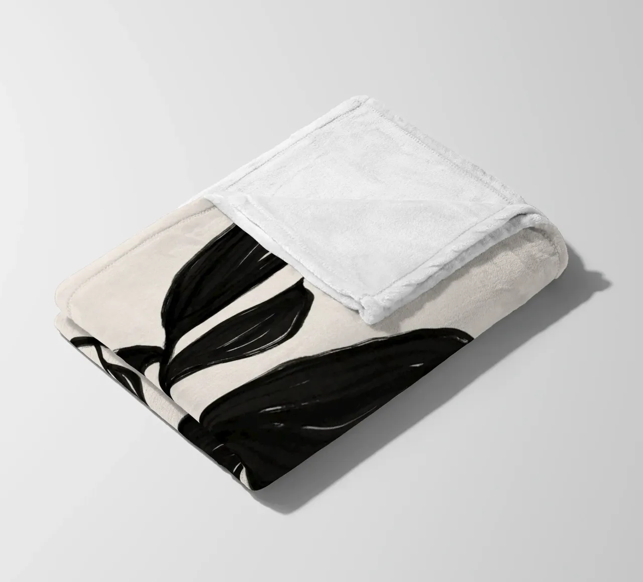 Minimalist Black Botanical Art Print - Leaf Study 2 fleece blanket by kookiepixel