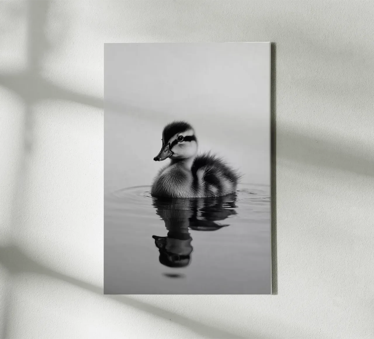 Chicks on water with reflection | Work 29 canvas with Floater frame by Paws & Portraits