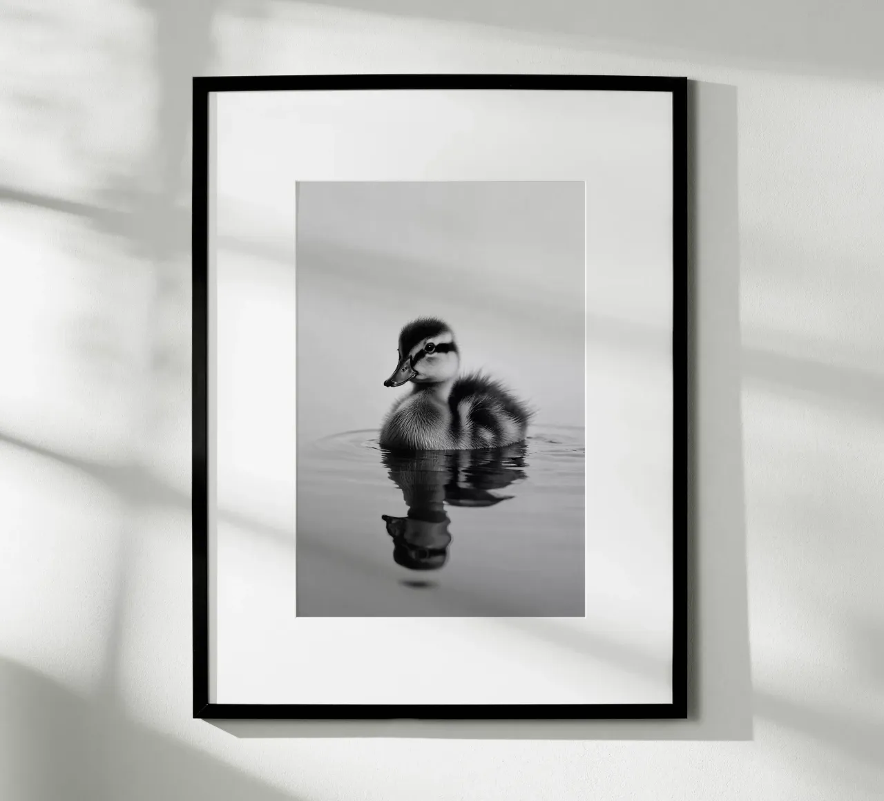 Pulcini sull'acqua con riflesso | Lavoro 29 poster con telaio in alluminio da Paws & Portraits
