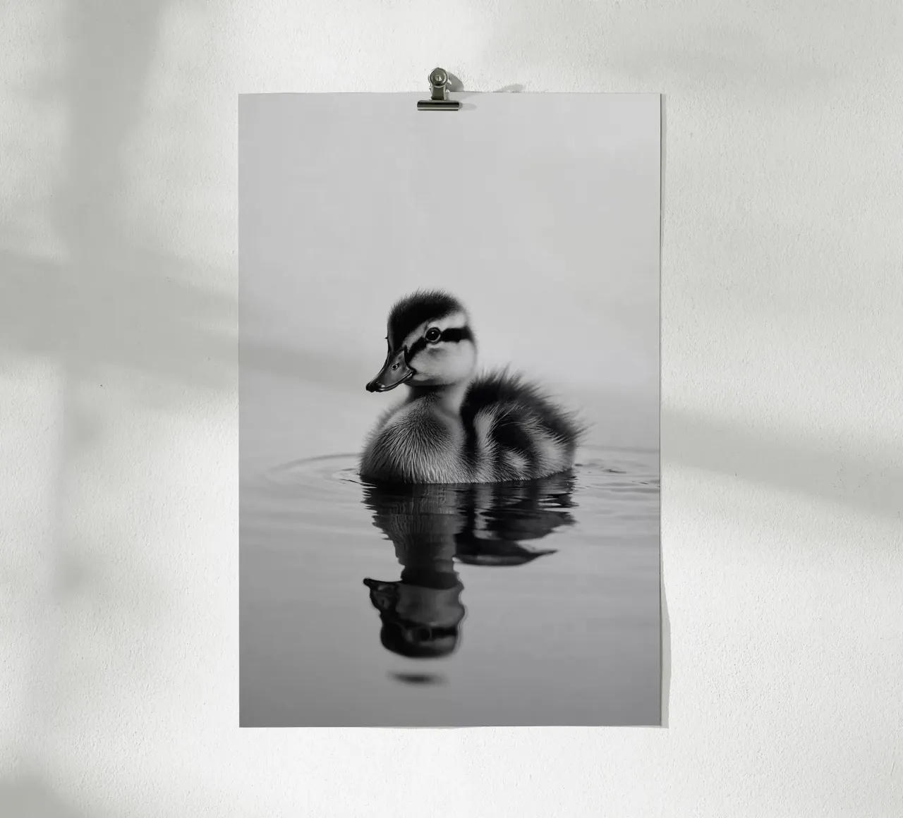 Pulcini sull'acqua con riflesso | Lavoro 29 poster con telaio in alluminio da Paws & Portraits