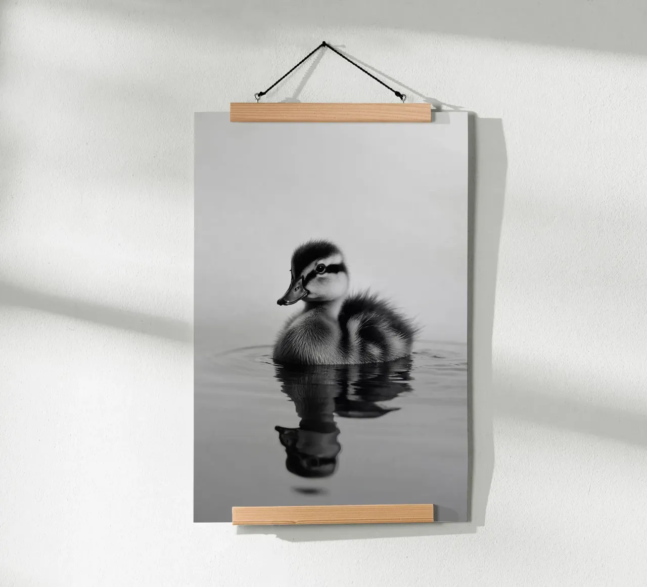 Pulcini sull'acqua con riflesso | Lavoro 29 poster con telaio in alluminio da Paws & Portraits
