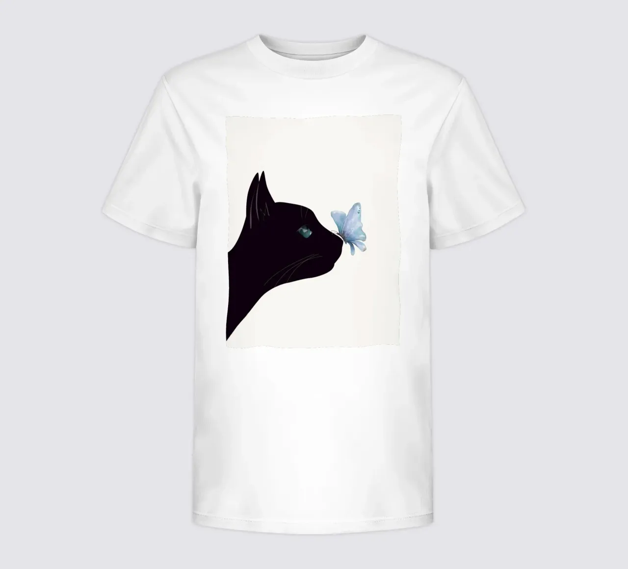 Gatto e farfalla t-shirt bambini da Nadjaa