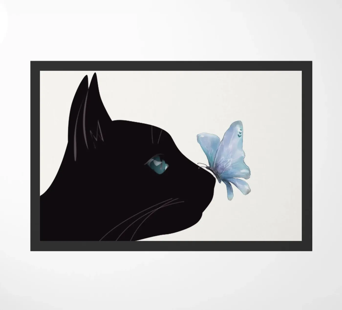 Cat and Butterfly Fußmatte von Nadjaa