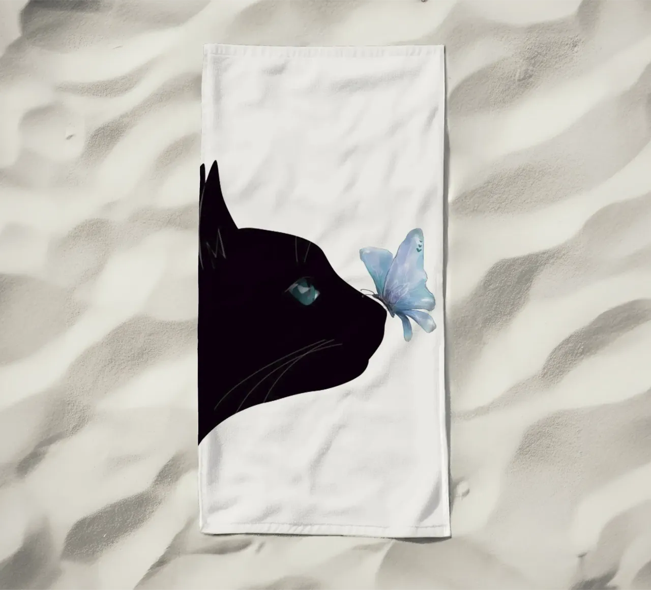 Gatto e farfalla telo mare da Nadjaa