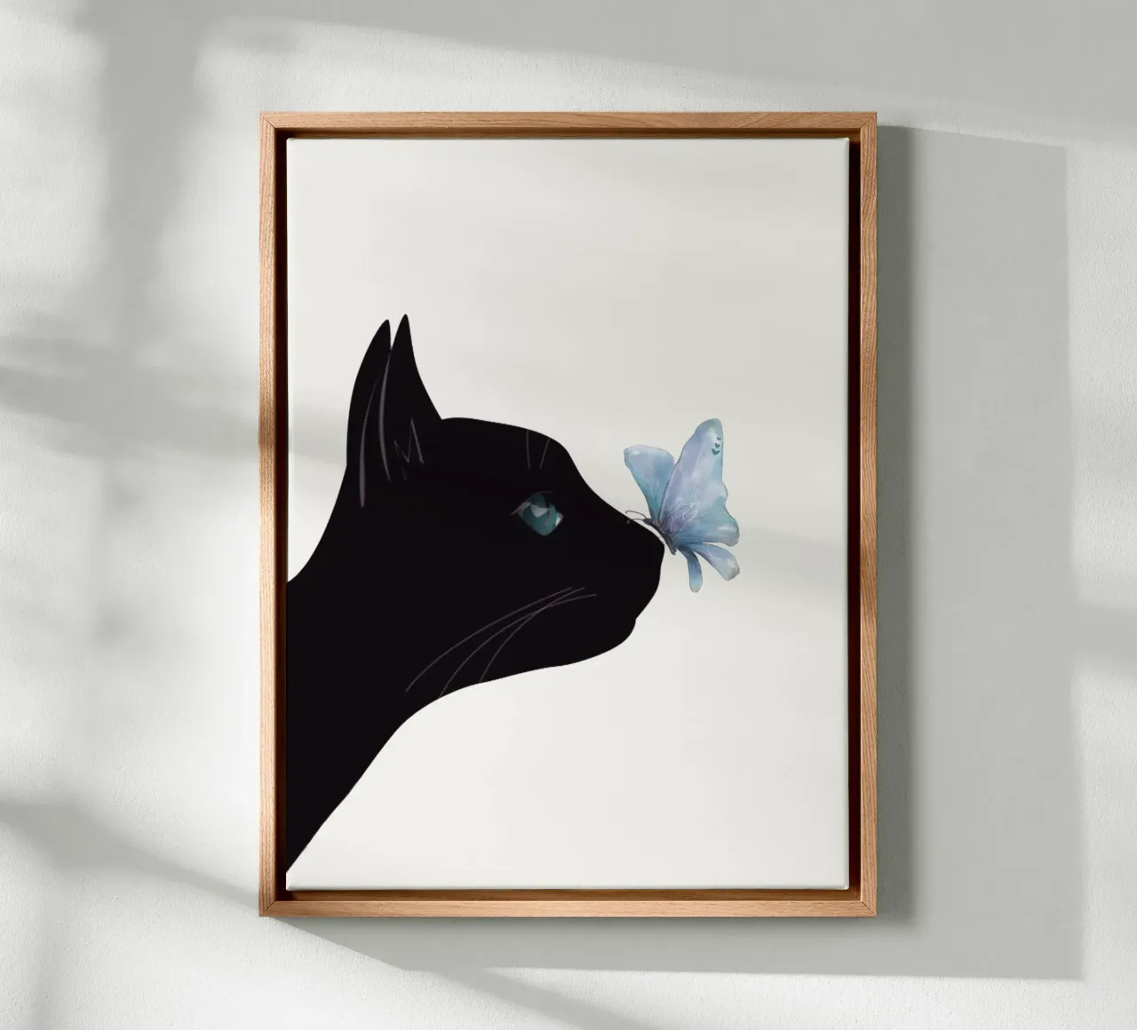 Cat and Butterfly tela da Nadjaa