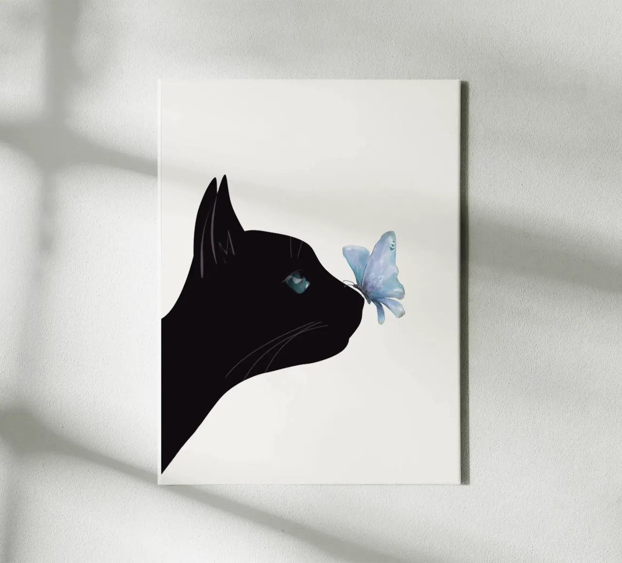 Cat and Butterfly tela da Nadjaa