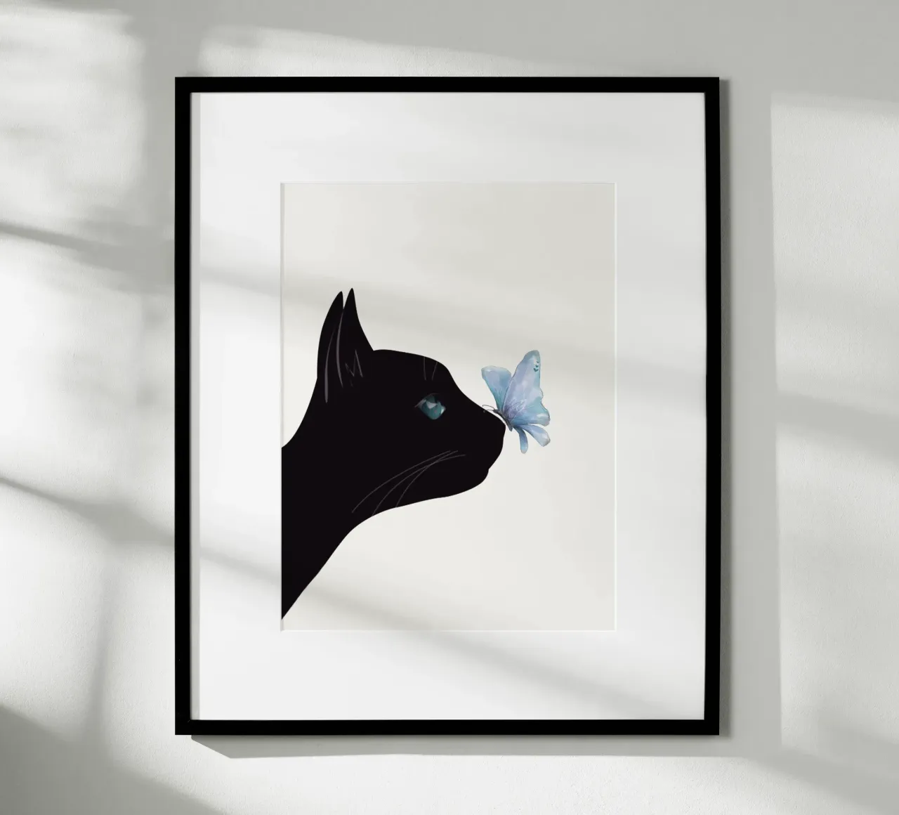 Chat et papillon poster de Nadjaa