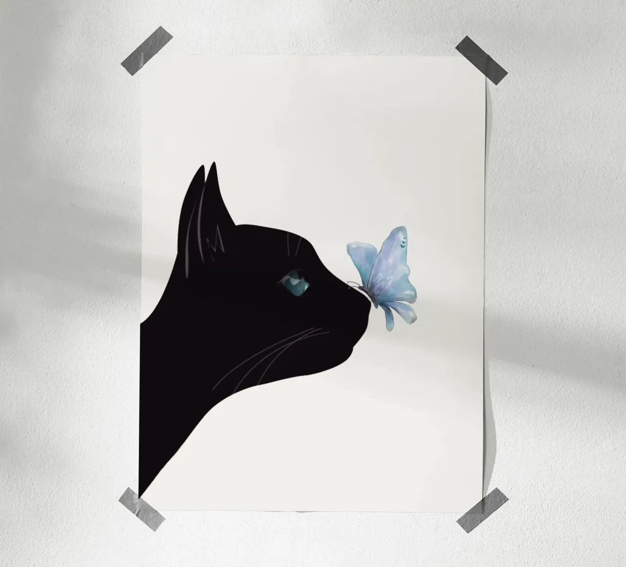 Cat and Butterfly poster da Nadjaa