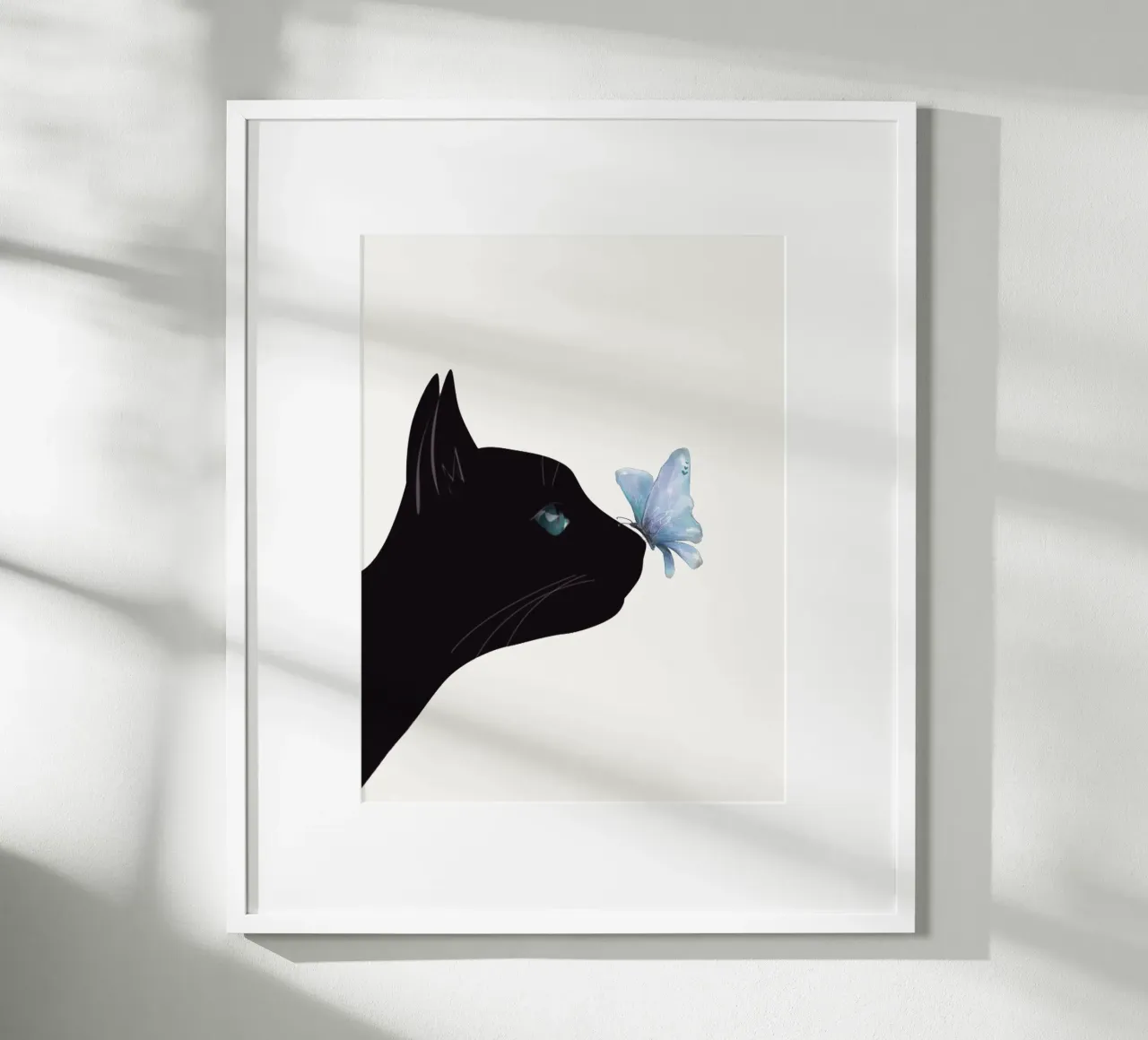 Chat et papillon poster de Nadjaa