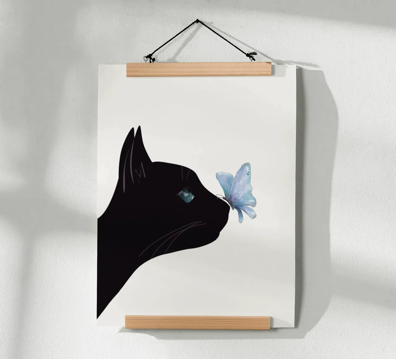 Chat et papillon poster de Nadjaa