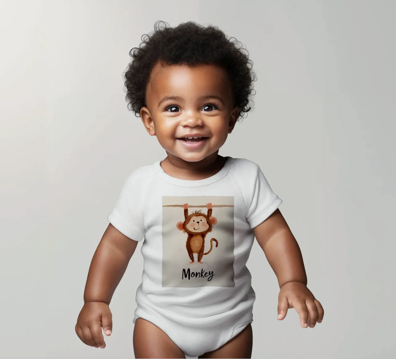 Monkey babyrompertje korte mouwen van Kiara