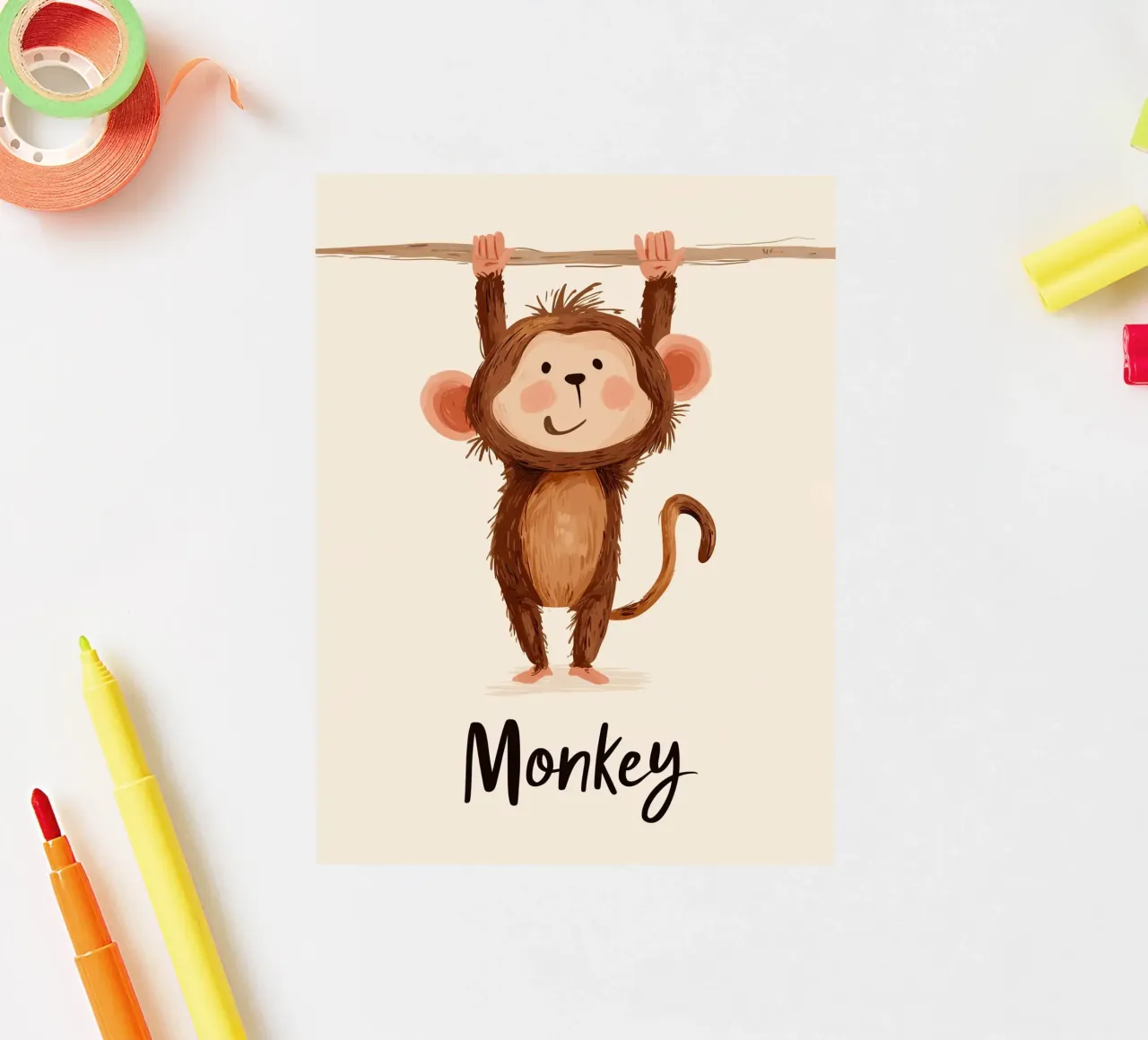 Monkey sticker van Kiara