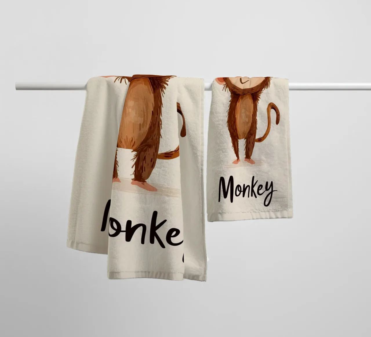 Monkey towel by Kiara