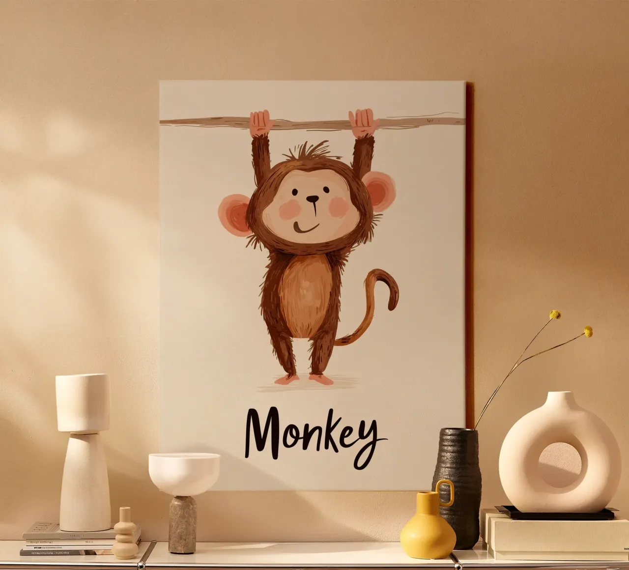 Monkey canvas van Kiara