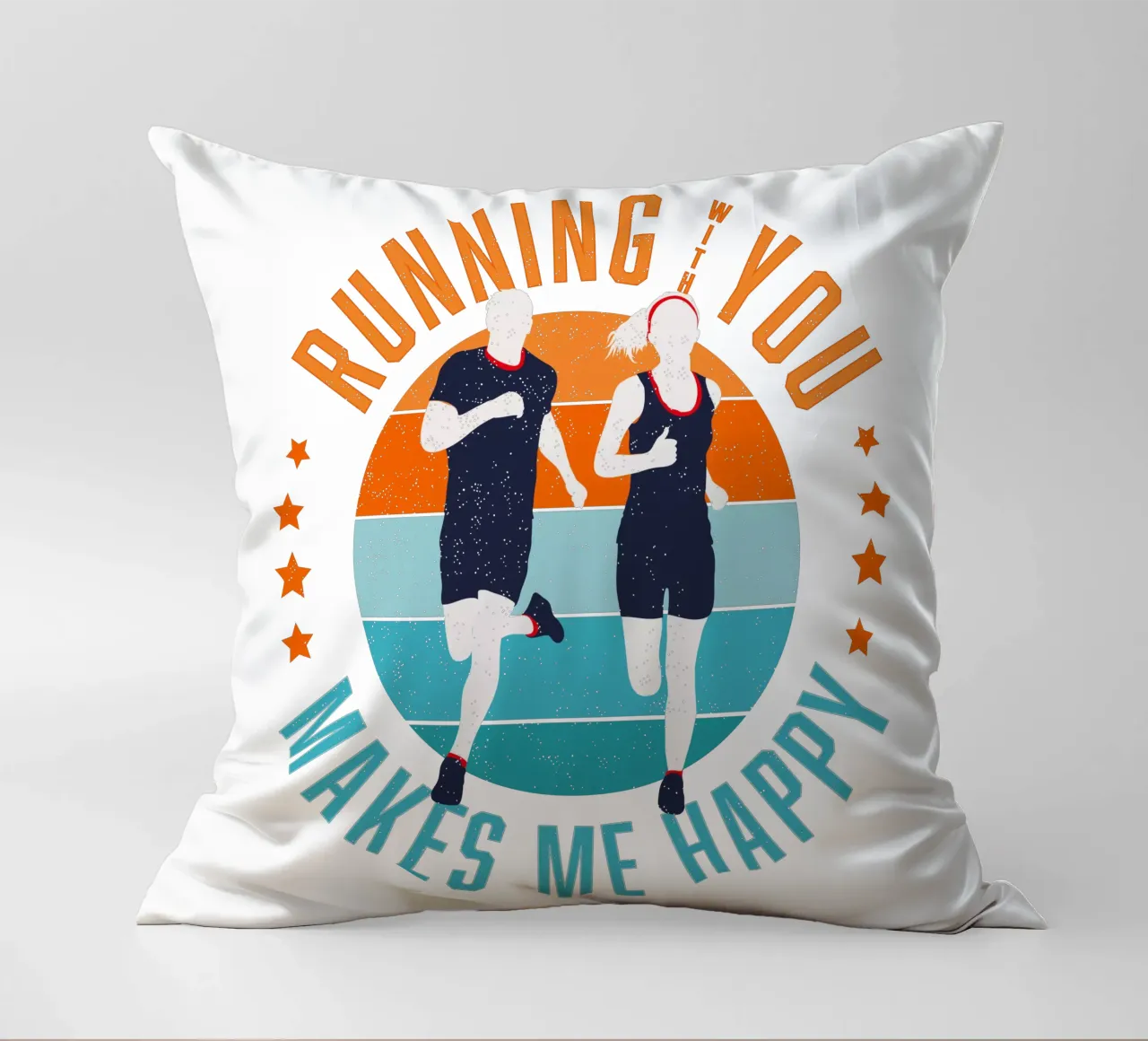 Corridore. Corridore. Correre con te mi rende felice. cuscino da CalliLetters