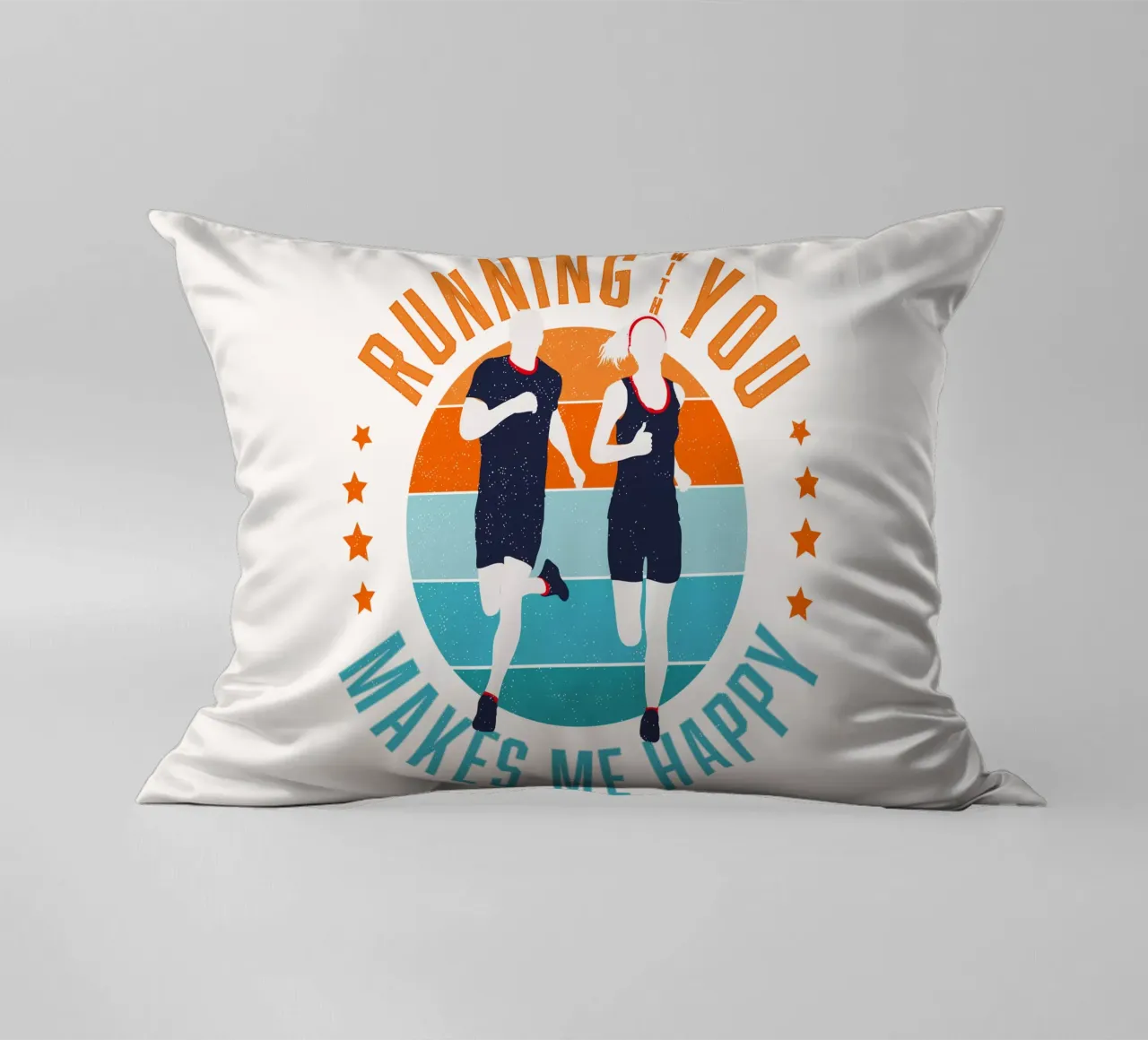 Corridore. Corridore. Correre con te mi rende felice. cuscino da CalliLetters