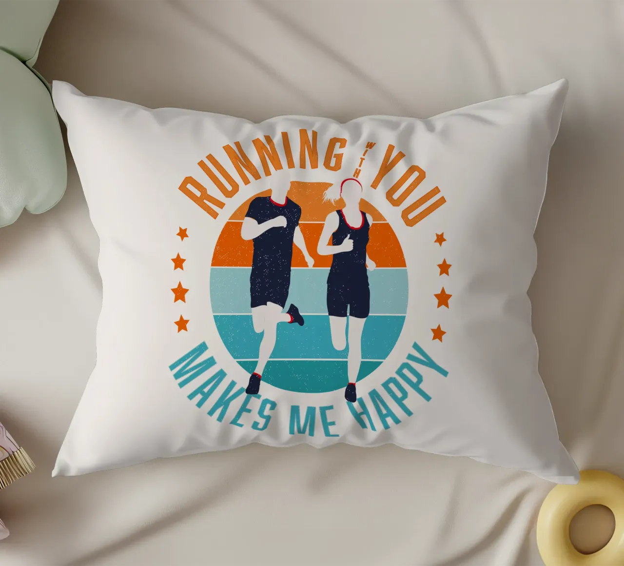 Corridore. Corridore. Correre con te mi rende felice. cuscino da CalliLetters