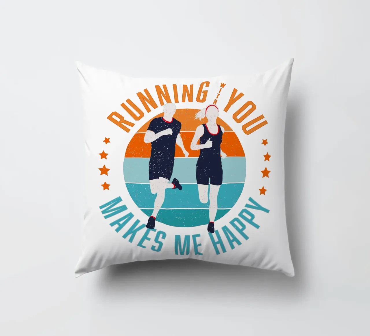 Corridore. Corridore. Correre con te mi rende felice. cuscino da CalliLetters