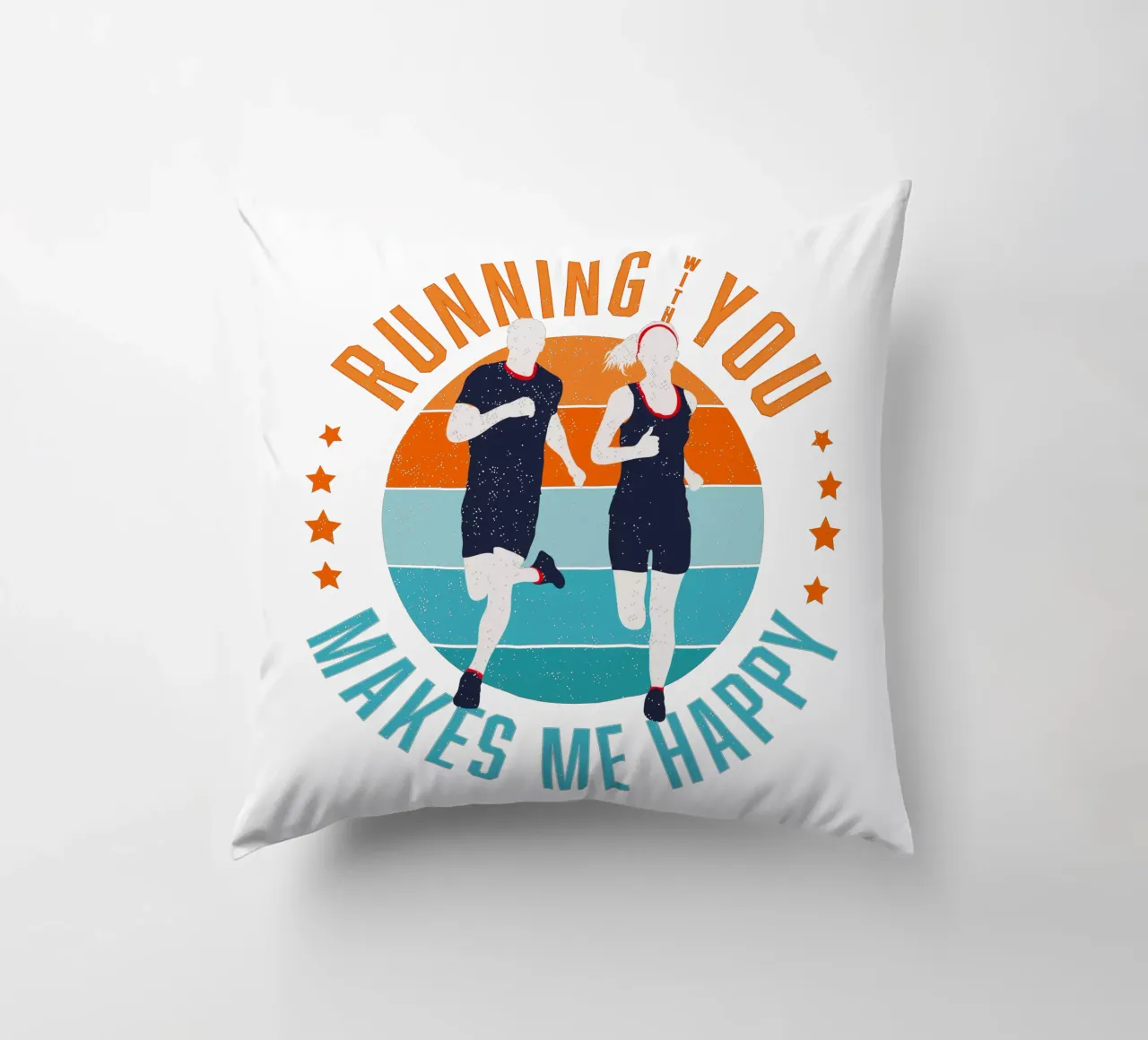 Corridore. Corridore. Correre con te mi rende felice. cuscino da CalliLetters