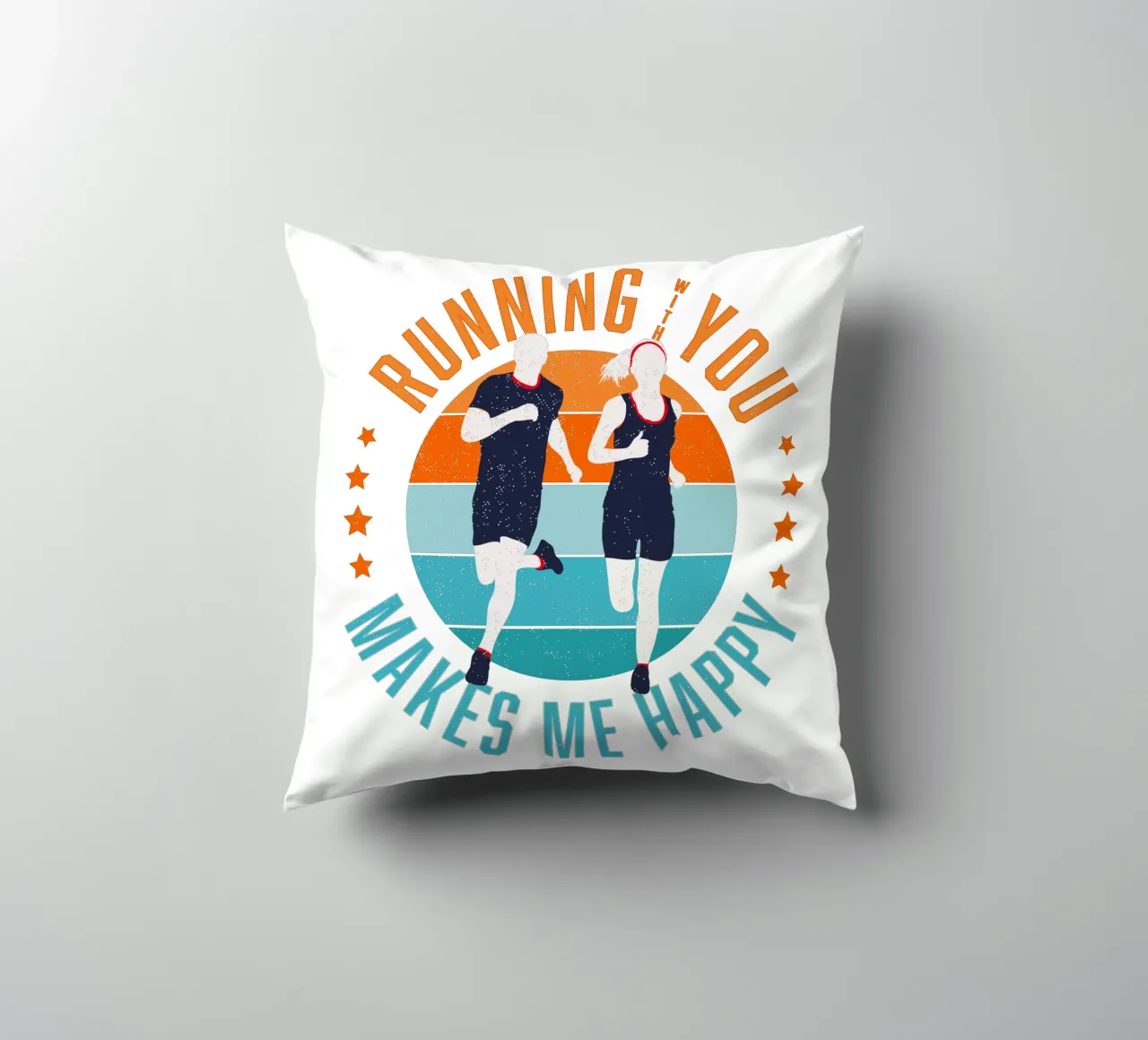 Corridore. Corridore. Correre con te mi rende felice. cuscino da CalliLetters