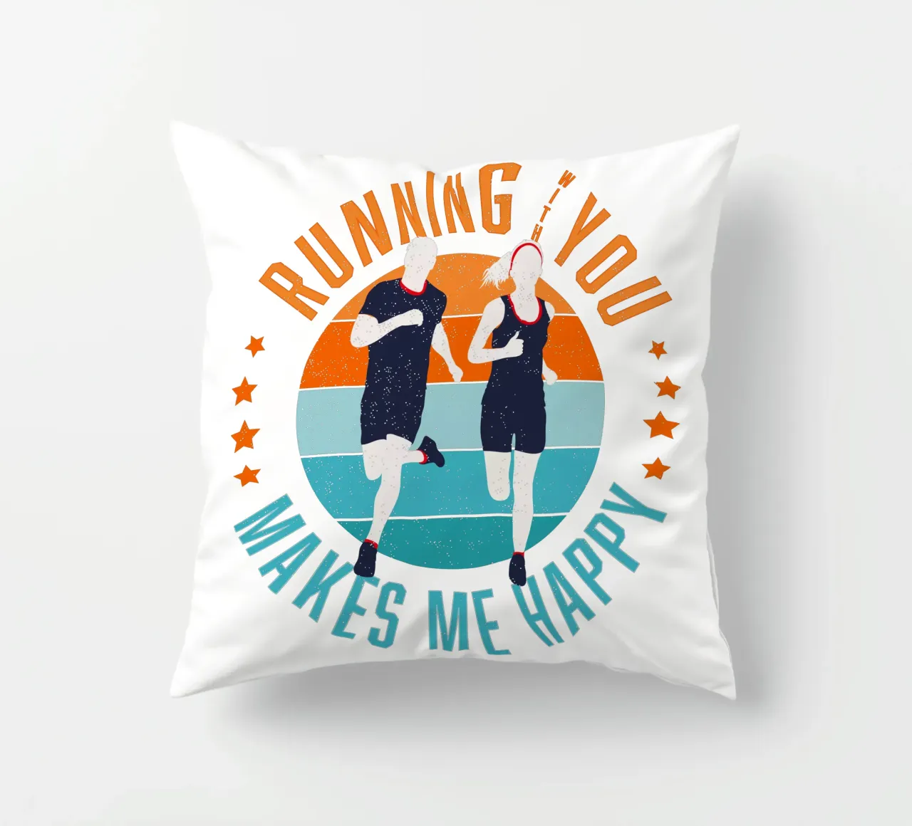 Corridore. Corridore. Correre con te mi rende felice. cuscino da CalliLetters