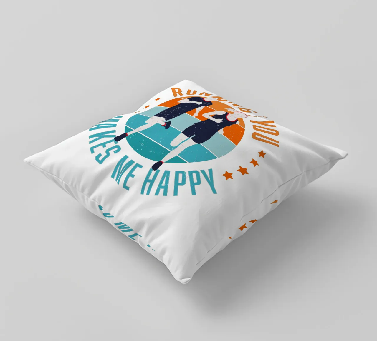 Corridore. Corridore. Correre con te mi rende felice. cuscino da CalliLetters