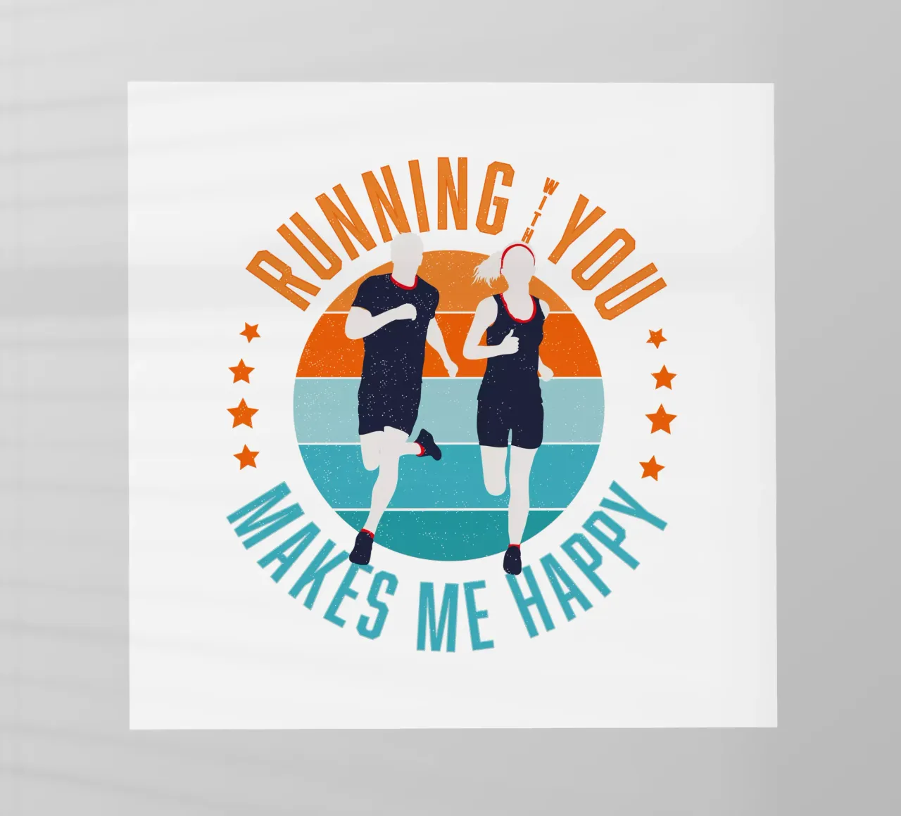 Corridore. Corridore. Correre con te mi rende felice. pellicola backlit da CalliLetters