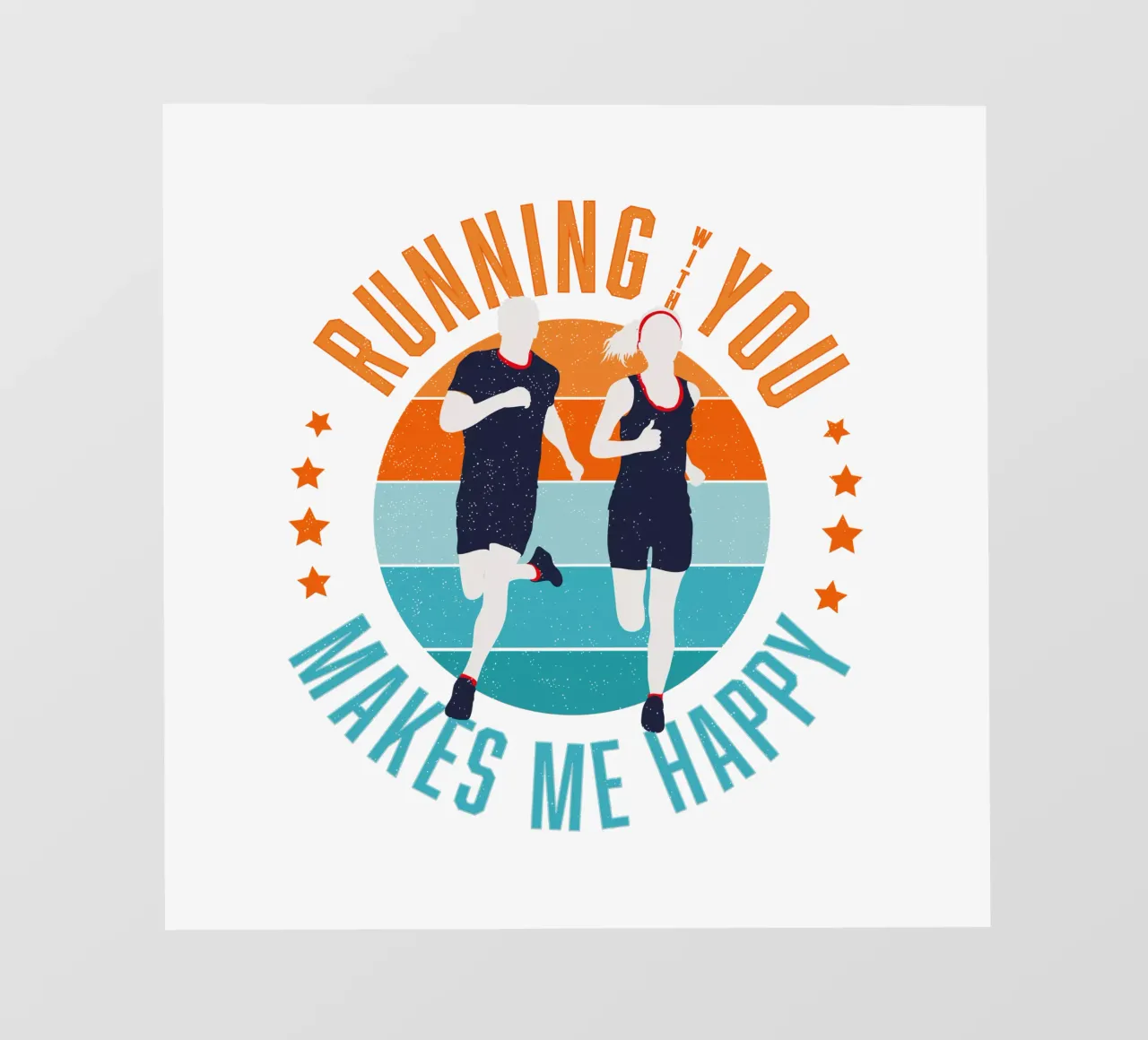 Corridore. Corridore. Correre con te mi rende felice. pellicola backlit da CalliLetters