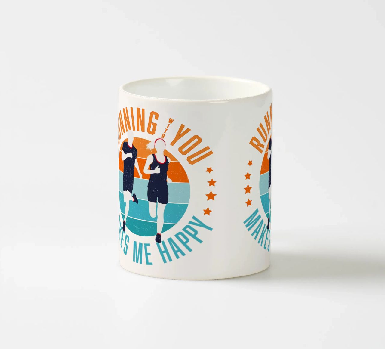 Corridore. Corridore. Correre con te mi rende felice. tazza in ceramica da CalliLetters