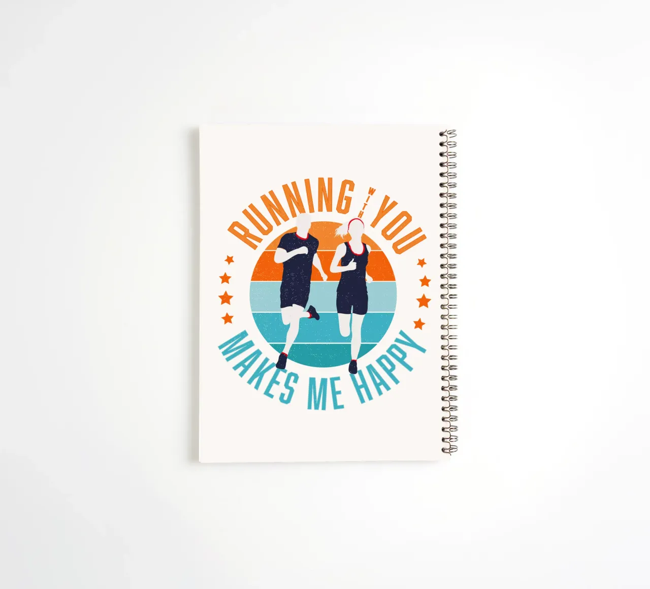 Runner. Runner. Running with you makes me happy. spiral notebook by CalliLetters