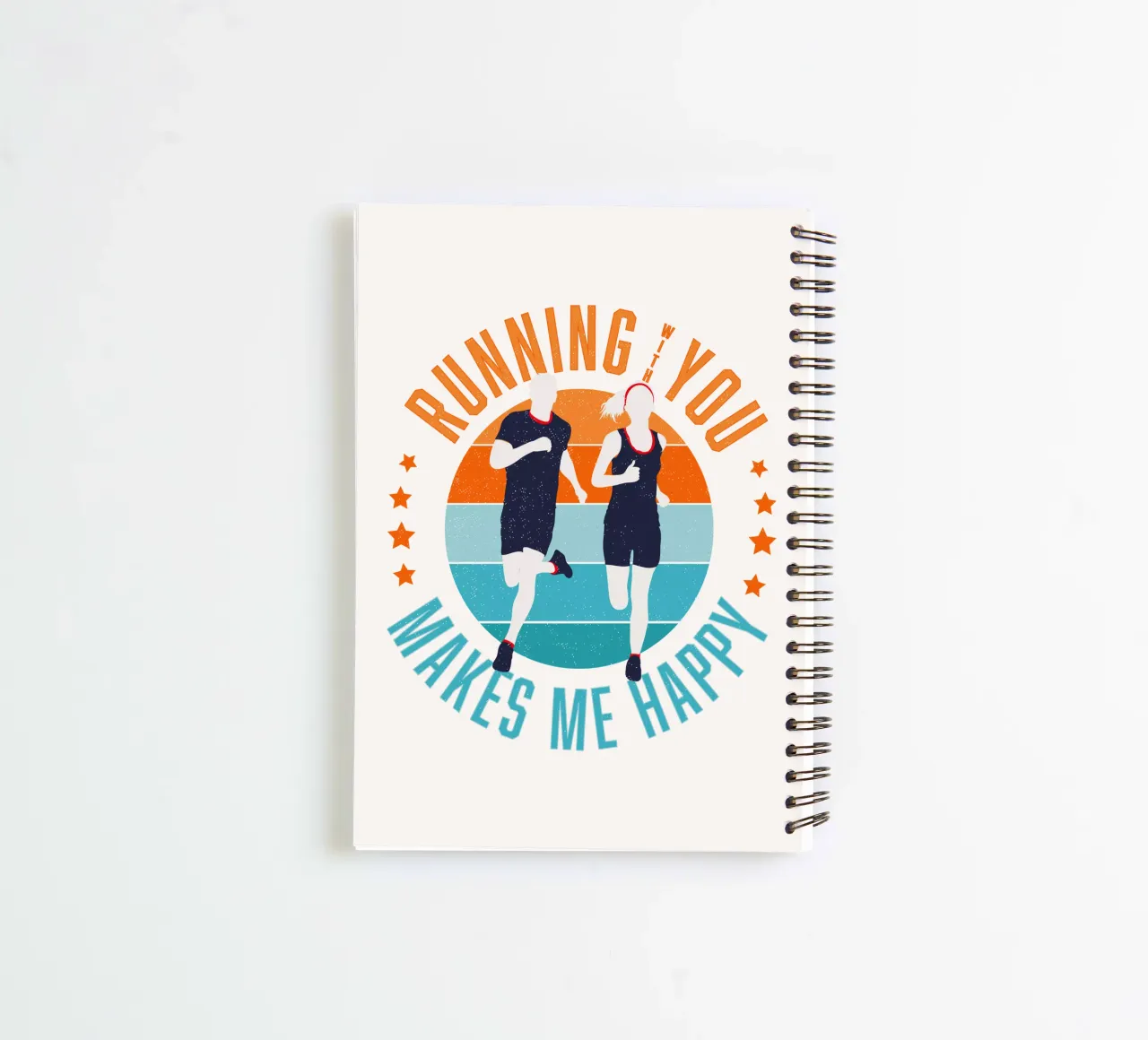 Runner. Runner. Running with you makes me happy. spiral notebook by CalliLetters