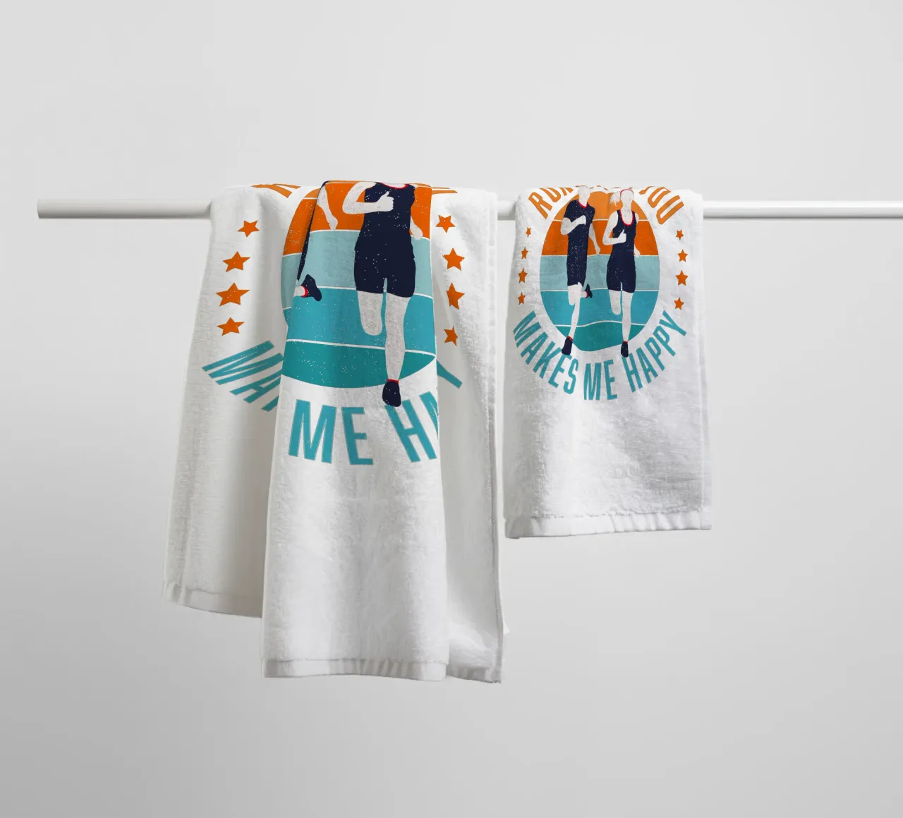 Runner. Runner. Running with you makes me happy. towel by CalliLetters