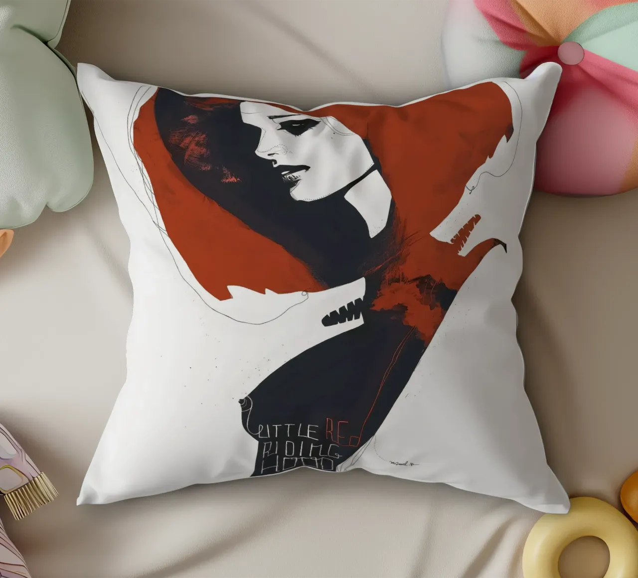 Little Red Riding Hood cuscino da Manuel Rebollo