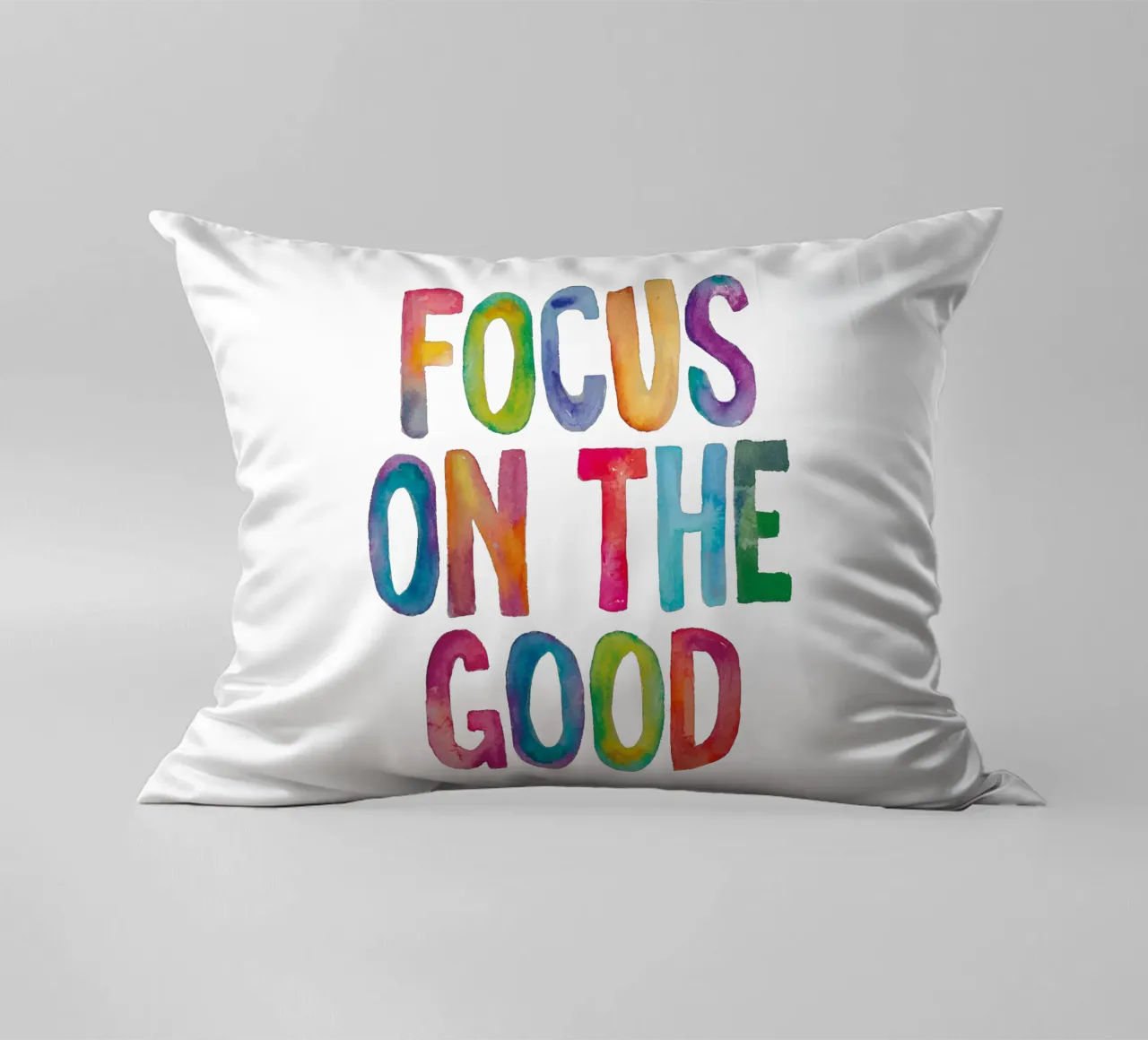 Concentratevi sul buon design della tipografia arcobaleno cuscino da THE MOTIVATED TYPE