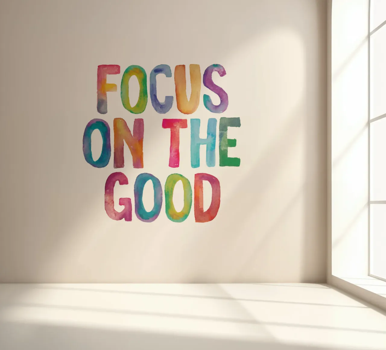 Focus on the Good Rainbow Typography Design photo wallpaper by THE MOTIVATED TYPE