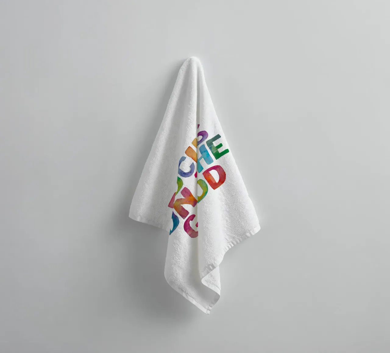 Focus on the Good Rainbow Typography Design towel by THE MOTIVATED TYPE